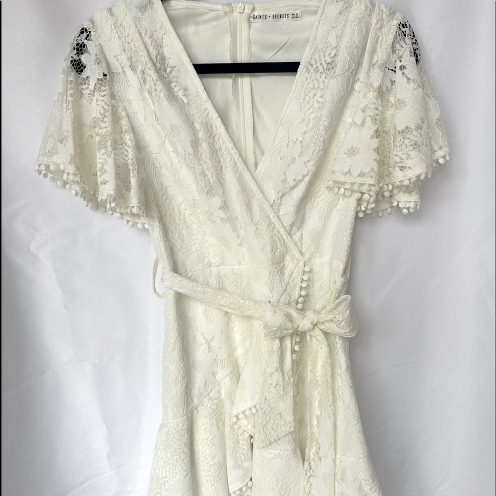 Hello Molly White Lace Mini Dress Size: XS